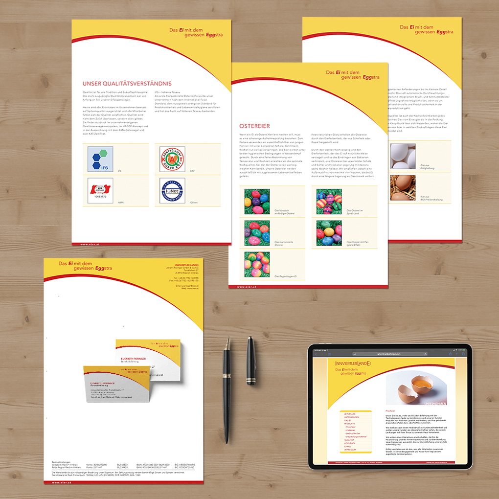 Drucksorten, Inserate, Infoblätter, Webseite